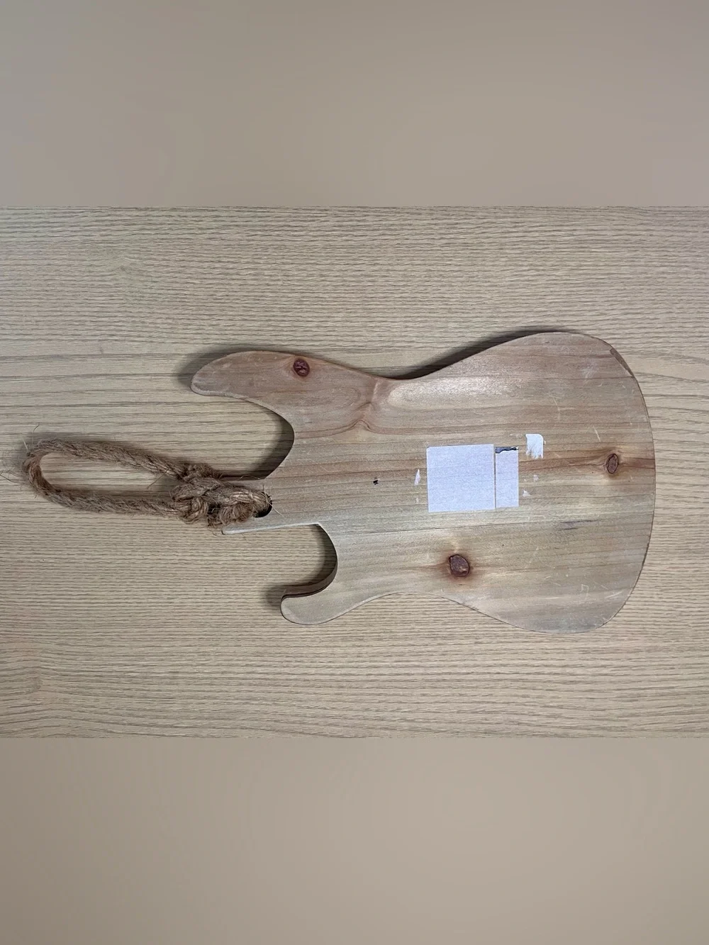 Rustic 'Let It Be' Guitar Wall Hanging - Navy on Whitewash